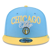 Unisex New Era Sky Blue/Yellow Chicago Sky WNBA Tip-Off 2026 Metal Badge A-Frame 9FIFTY Snapback Hat