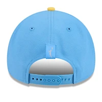Casquette unisexe New Era bleu ciel/jaune Chicago Sky WNBA Tip-Off 2026 avec écusson en métal et monture en A, modèle 9FORTY ajustable