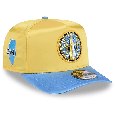 Casquette unisexe New Era jaune/bleu clair Chicago Sky 2026 WNBA Draft Satin A-Frame 9FORTY ajustable