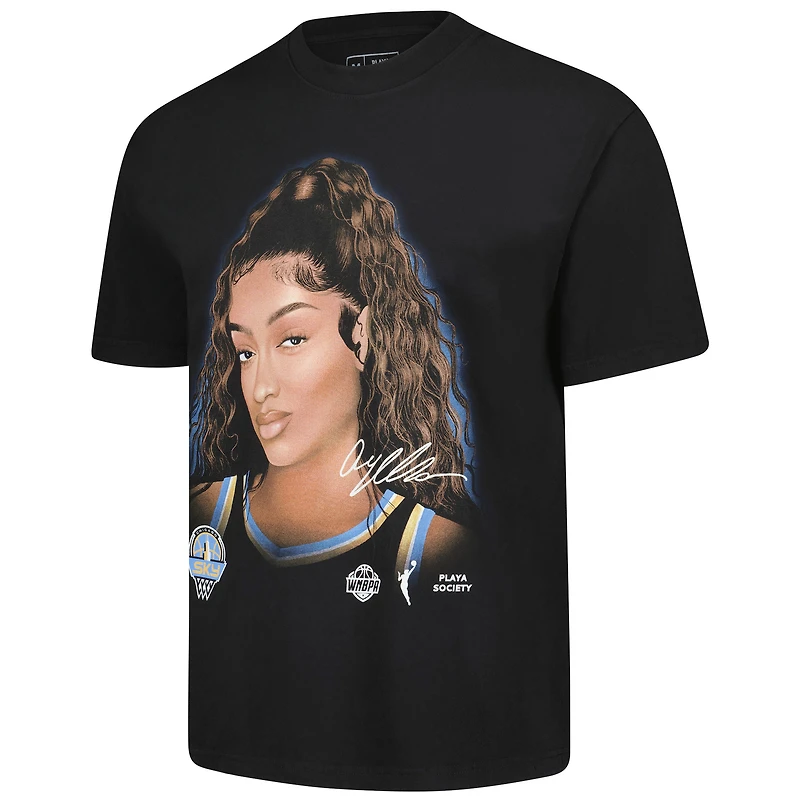 T-shirt unisexe Playa Society Angel Reese Black Chicago Sky Sketch