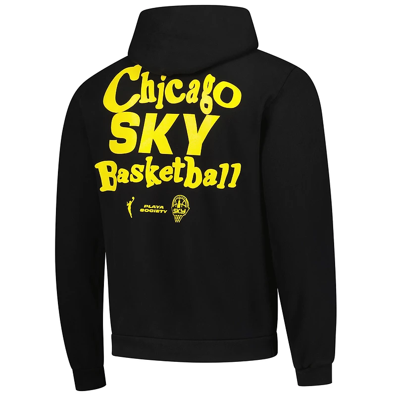Sweat à capuche unisexe noir de l'équipe Chicago Sky Playa Society