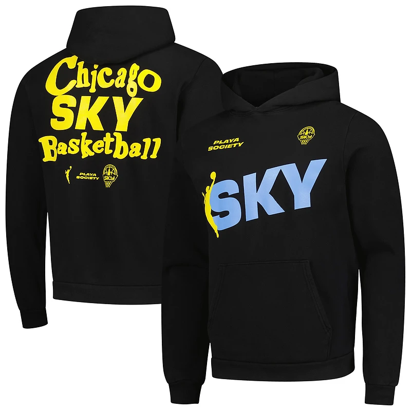 Sweat à capuche unisexe noir de l'équipe Chicago Sky Playa Society