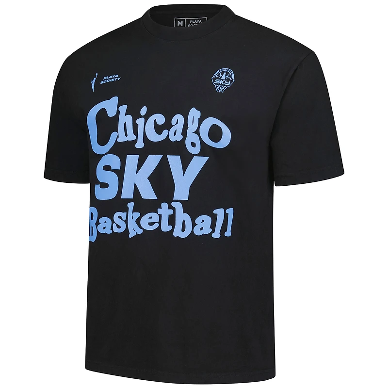 T-shirt unisexe noir avec logo Chicago Sky de la Playa Society