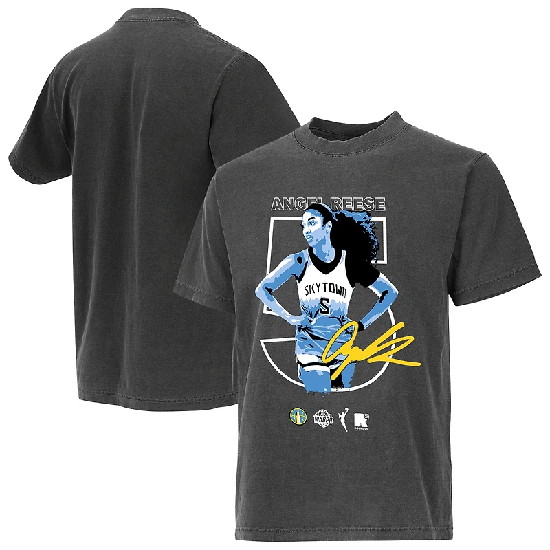 T-shirt unisexe rond21 Angel Reese, motif anthracite Chicago Sky, numéro graphique