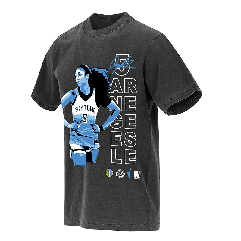 T-shirt unisexe rond21 Angel Reese, motif anthracite Chicago Sky, numéro graphique