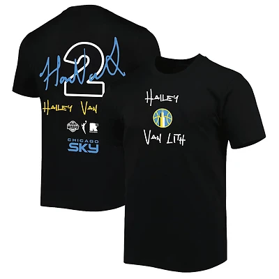 T-shirt unisexe round21 Hailey Van Lith noir avec nom et numéro des Chicago Sky