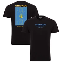 Unisex Sportiqe  Black Chicago Sky Blue Court Bingham T-Shirt