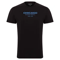 Unisex Sportiqe  Black Chicago Sky Blue Court Bingham T-Shirt