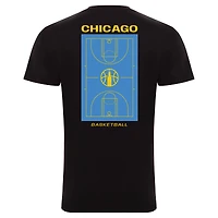 Unisex Sportiqe  Black Chicago Sky Blue Court Bingham T-Shirt