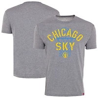 T-shirt unisexe Sportiqe gris chiné Chicago Sky Comfy Basket en mélange de trois matières