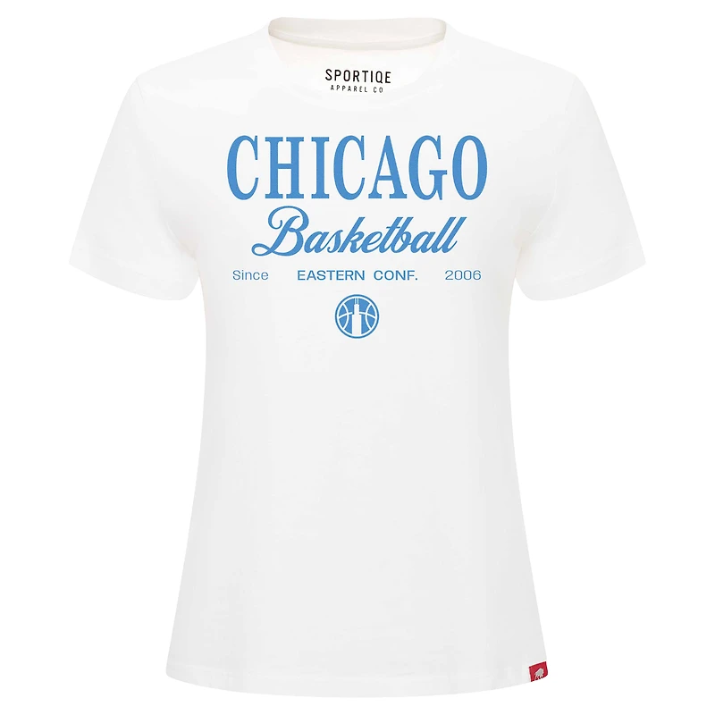 Unisex Sportiqe White Chicago Sky Script Front Arcadia T-Shirt