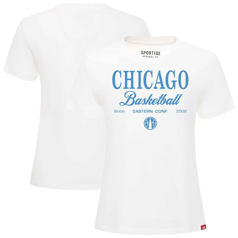 Unisex Sportiqe White Chicago Sky Script Front Arcadia T-Shirt