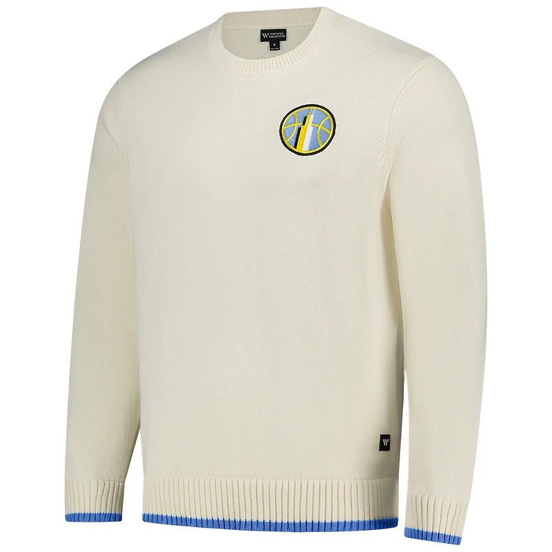 Unisex The Wild Collective  Cream Chicago Sky Jacquard Pullover Sweater