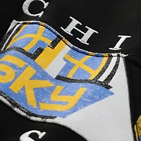 Women's New Era  Black Chicago Sky Split Cropped Mock Neck Sweatshirt