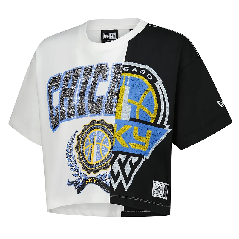 T-shirt court et boxy blanc Chicago Sky Team Split pour femme New Era