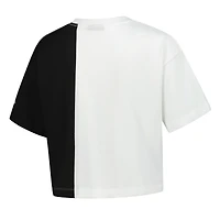 Women's New Era White Chicago Sky Team Split Cropped Boxy T-Shirt