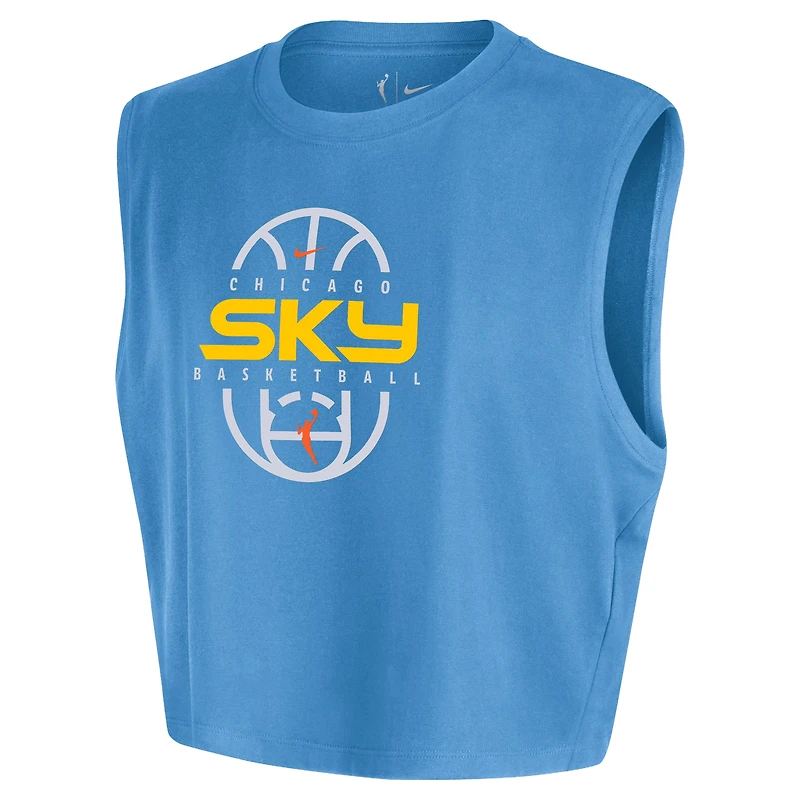 T-shirt court sans manches Nike Sky Blue Chicago 2026 Authentic On-Court pour femme