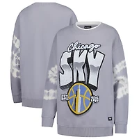 Women's The Wild Collective  Gray Chicago Sky Double Collar Fleece Pullover Sweatshirt