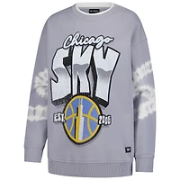 Women's The Wild Collective  Gray Chicago Sky Double Collar Fleece Pullover Sweatshirt