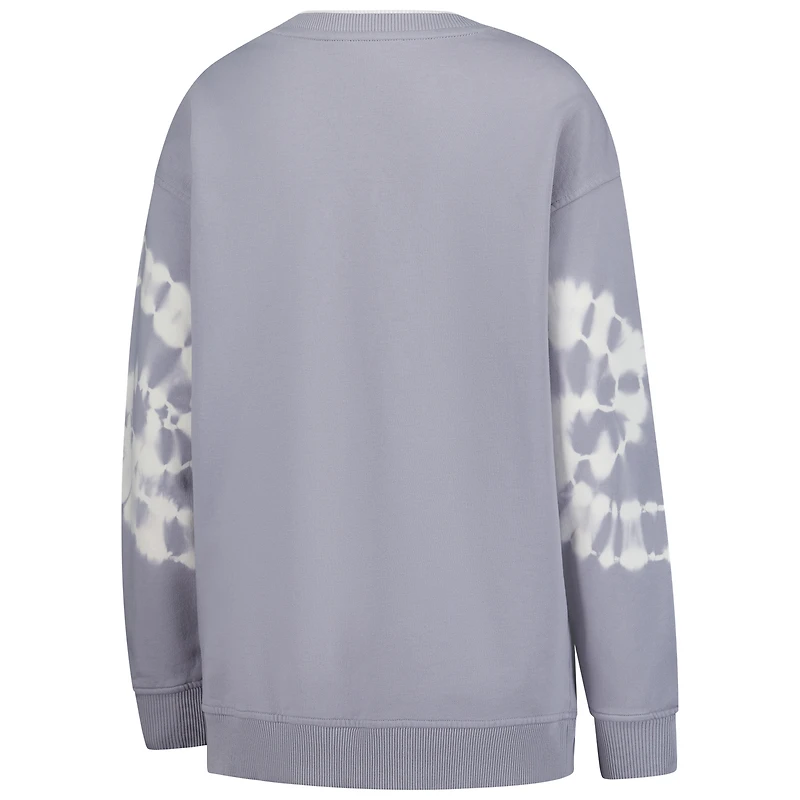 Women's The Wild Collective  Gray Chicago Sky Double Collar Fleece Pullover Sweatshirt