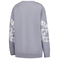 Women's The Wild Collective  Gray Chicago Sky Double Collar Fleece Pullover Sweatshirt