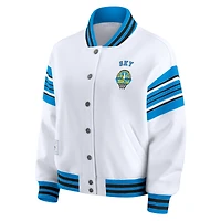 Women's WEAR by Erin Andrews White/ WNBA Full-Snap Fleece Sweatshirt Jacket