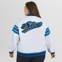 Women's WEAR by Erin Andrews White/ WNBA Full-Snap Fleece Sweatshirt Jacket
