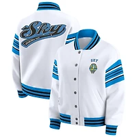 Veste polaire à boutons-pression complète Chicago Sky blanche/bleu ciel pour femme WEAR by Erin Andrews
