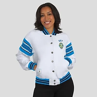 Veste polaire à boutons-pression complète Chicago Sky blanche/bleu ciel pour femme WEAR by Erin Andrews