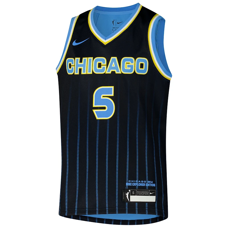 Maillot de joueur Nike Angel Reese Black Chicago Sky 2024 WNBA Draft Explorer Edition Victory pour jeune