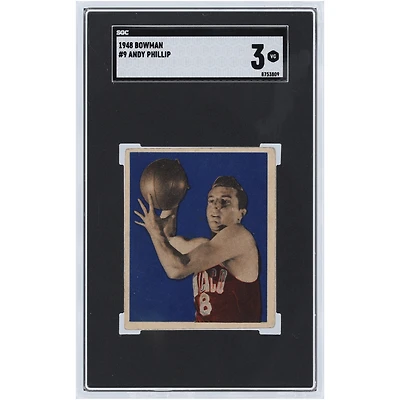 Andy Phillip Chicago Stags 1948 Bowman #9 SGC Authenticated 3 Card