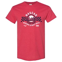 Men's NASCAR Heather Red 2025 Chicago Street Race Retro Event Logo T-Shirt