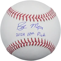 Balle de baseball autographiée par Braden Montgomery des White Sox de Chicago avec inscription « 12e choix de la saison 2024 ».