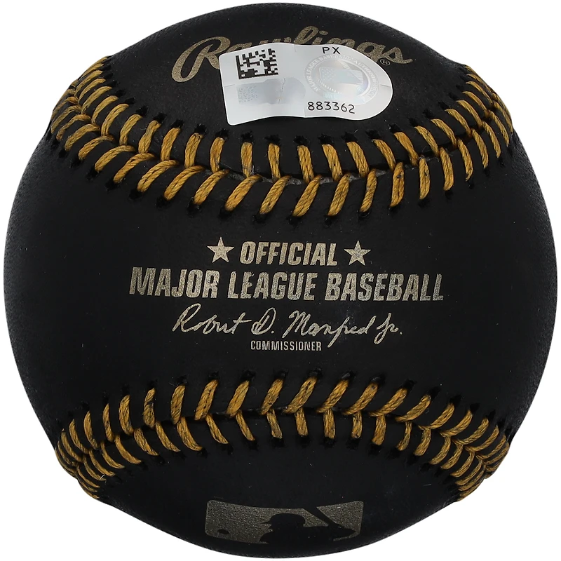 Balle de baseball en cuir noir autographiée par Braden Montgomery, des White Sox de Chicago.