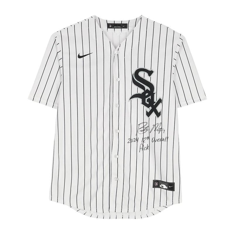 Braden Montgomery Chicago White Sox Autographed White Nike Replica Jersey with "2024 12th Overall Pick" Inscription