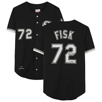 Carlton Fisk Black Chicago White Sox Autographed Mitchell & Ness Authentic Jersey with "HOF 2000" Inscription