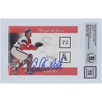Carlton Fisk Chicago White Sox Autographed 2002 Fleer Greats of the Game Through The Years Relic #CF Beckett Fanatics Witnessed Authenticated 10 Card