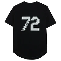 Maillot d'entraînement au bâton authentique signé Mitchell & Ness par Carlton Fisk Chicago White Sox