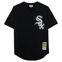 Maillot d'entraînement de frappe authentique noir autographié par Carlton Fisk Chicago White Sox avec l'inscription « HOF 2000 » de Mitchell & Ness