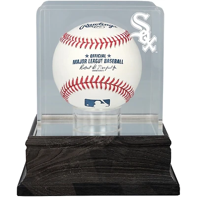 Chicago White Sox Charcoal Logo Baseball Display Case - UV Protected