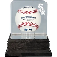 Chicago White Sox Charcoal Logo Baseball Display Case - UV Protected