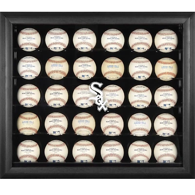 Chicago White Sox Logo Black Framed 30-Ball Display Case