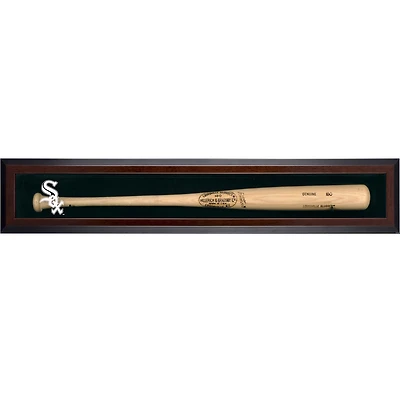 Chicago White Sox Logo Brown Framed Wall-Mounted Single Bat Display Case