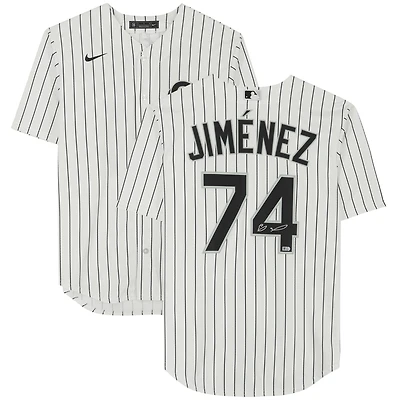 Eloy Jimenez Chicago White Sox Autographed White Pinstripe Nike Replica Jersey