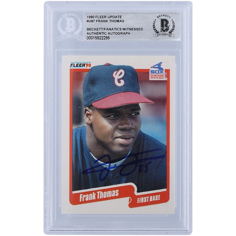 Frank Thomas Chicago White Sox Autographié 1990 Fleer Mise à jour #U-87 Beckett Fanatics A Vu Authentifié Carte Rookie