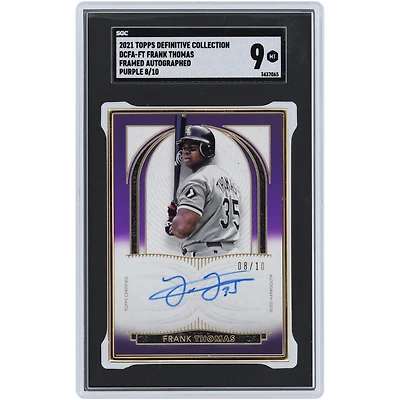 Frank Thomas Chicago White Sox Autographié 2021 Topps Definitive Collection Autographe Encadré Violet #DCFA-FT #8/10 SGC Authentifié 9 Carte