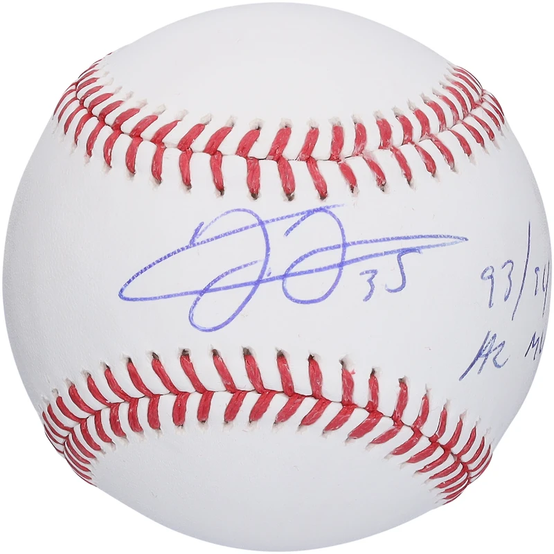 Baseball autographié par Frank Thomas des Chicago White Sox avec l'inscription « 93 & 94 AL MVP »