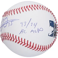 Baseball autographié par Frank Thomas des Chicago White Sox avec l'inscription « 93 & 94 AL MVP »