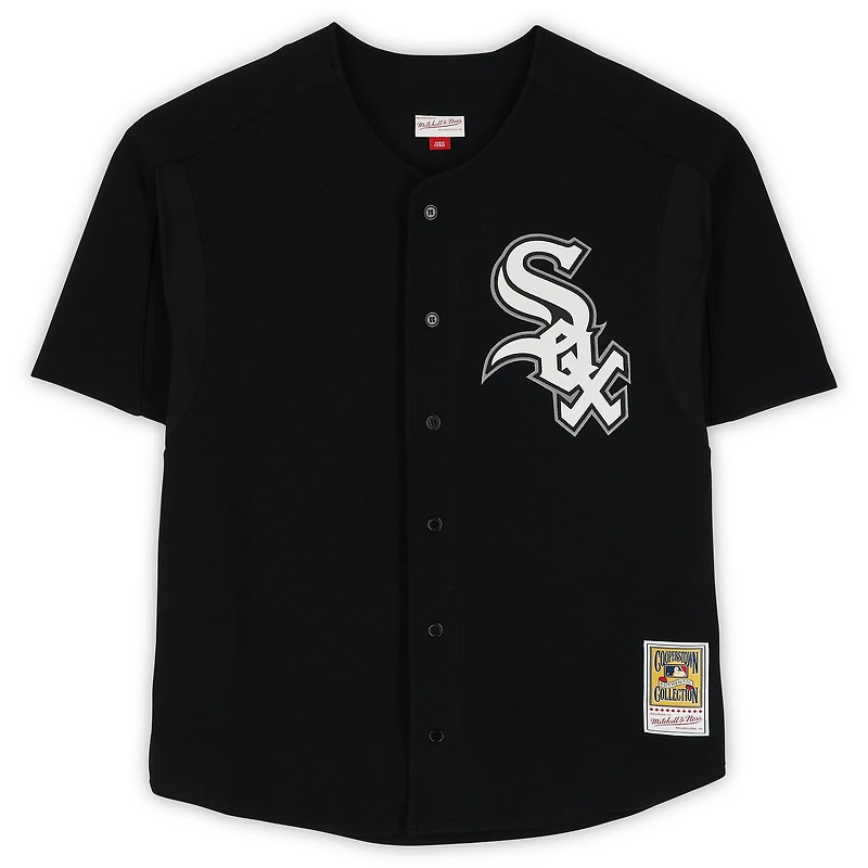 Maillot d'entraînement au bâton noir Mitchell & Ness autographié par Frank Thomas des White Sox de Chicago, avec inscription « HOF 2014 ».