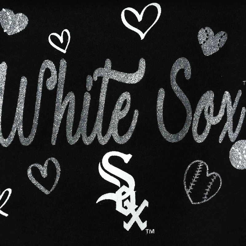 Girls Newborn & Infant Black Chicago White Sox 3-Piece Home Plate Bodysuit Bib Booties Set